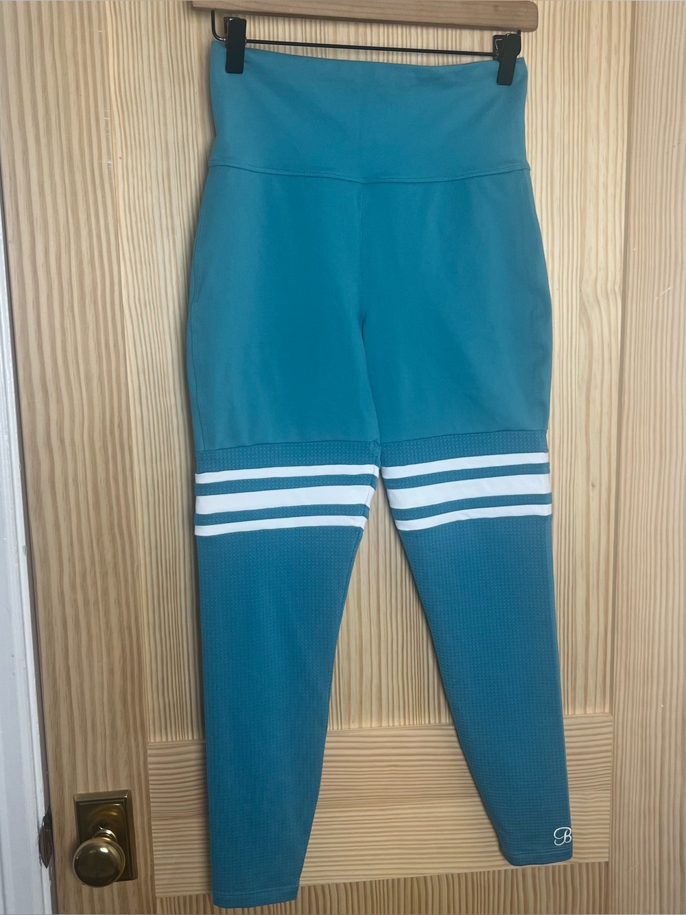 BOMBSHELL SPORTSWEAR-Perform Thigh Highs Leggings Teal Size XL - Picture 2 of 6